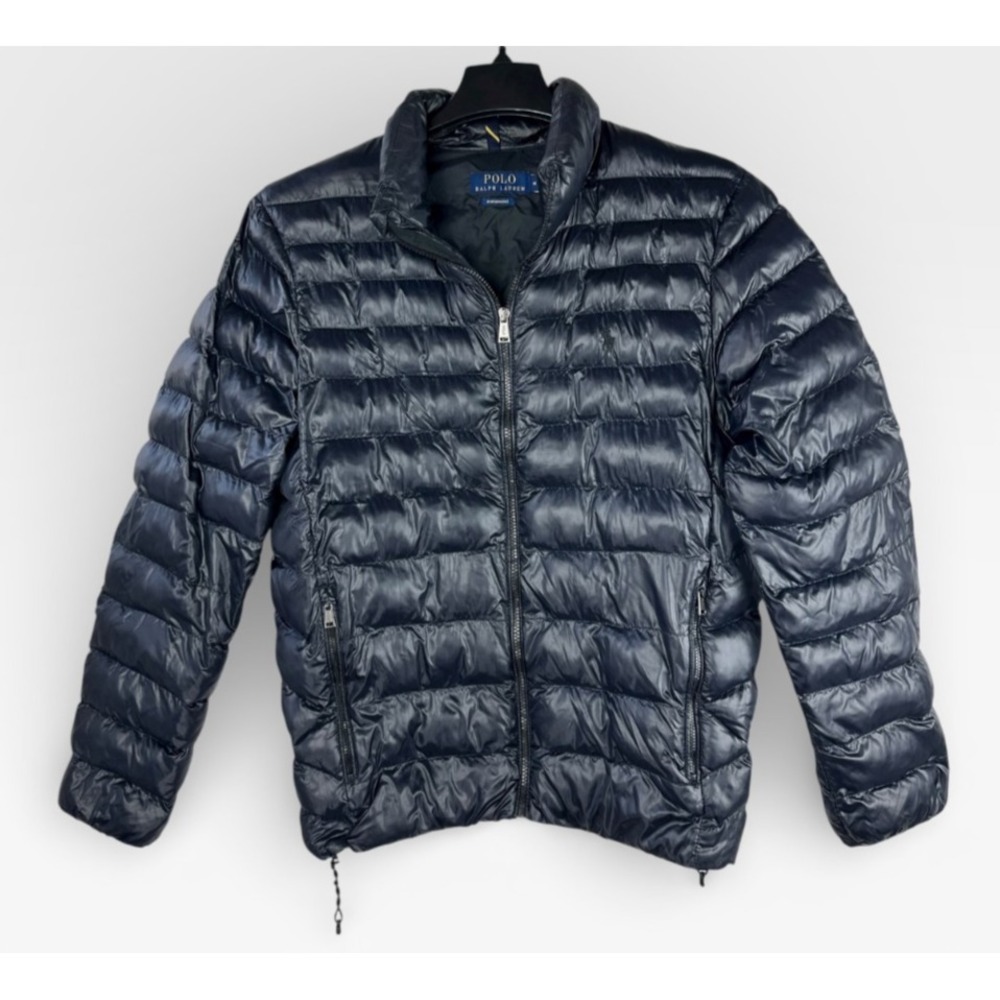 Polo Ralph Lauren The Colden Packable Glossed Jacket Dark Navy Mens Medium *Flaw - Picture 15 of 16